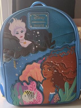 Loungefly Disney Little Mermaid Ursula Ariel Mini Backpack Blue